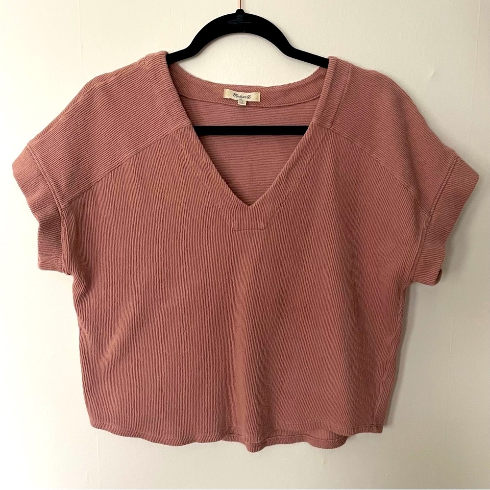 Madewell V-neck Corduroy Crop Top